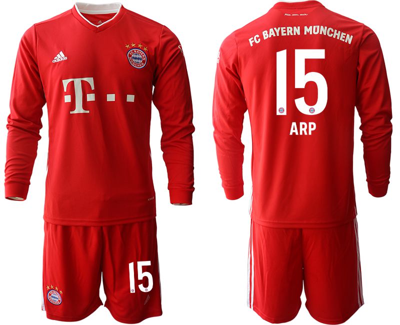 Men 2020-2021 club Bayern Munich home long sleeves #15 red Soccer Jerseys->->Soccer Club Jersey